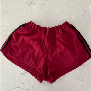 Adidas Red Athletic Shorts Lightweight Elastic Waist